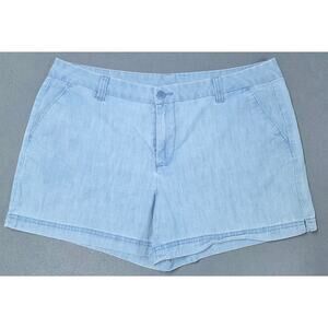 Magellan Outdoors Shorts Blue Chambray Short Pockets Women's Size 14
